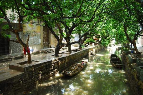 小艇流水固然屬小洲村水鄉經典特色,河畔間的蒼翠與壁畫則為水鄉增添絲絲風韻。 廣州