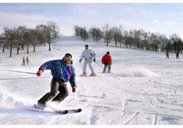 遊人可以在寬敞的雪場上嬉戲玩樂。 哈爾濱